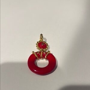 Elegant Red and Gold Pendant